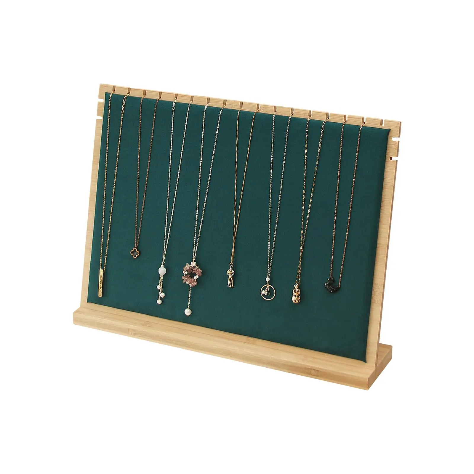 Unique Necklace Chain Holder Detachable Pendant Display Natural Bamboo Jewellery Display Stands Sets