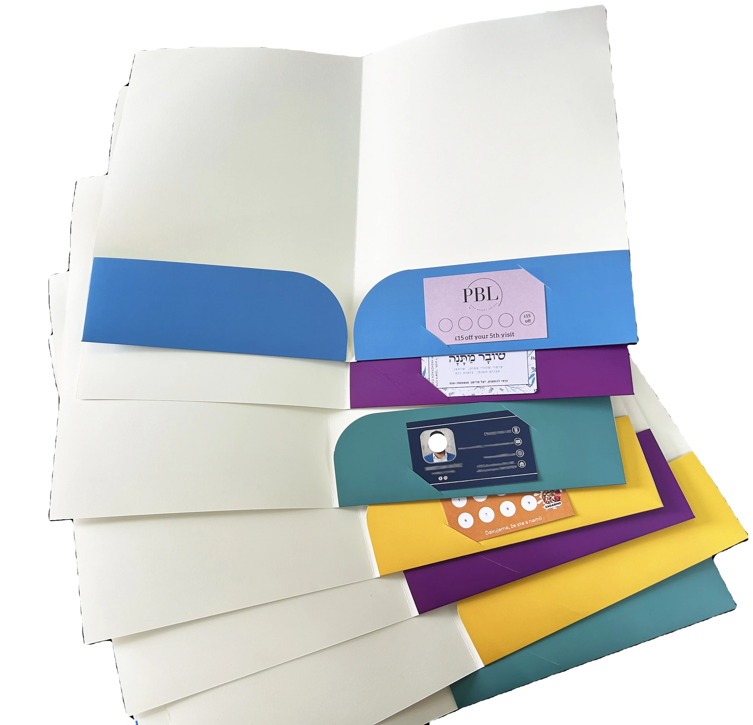 A4 250G Custom envelope Custom full colo Pocket c print double sided quick delivery single and double pocket file folding folder