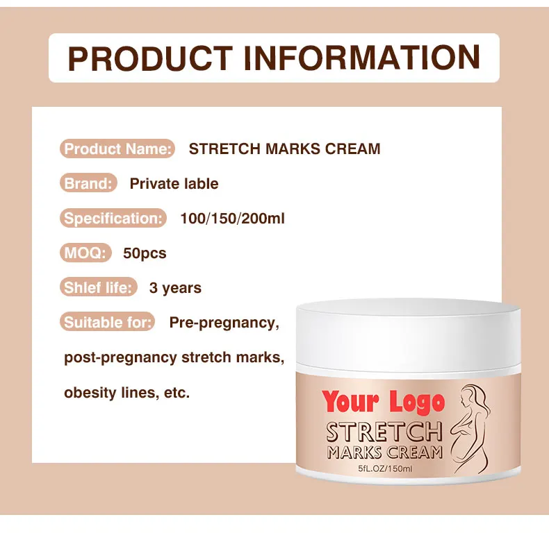 Private Label Natural Stretch Marks Remover Cream Skin Repair Acne treatment no side effects whitening cream for women