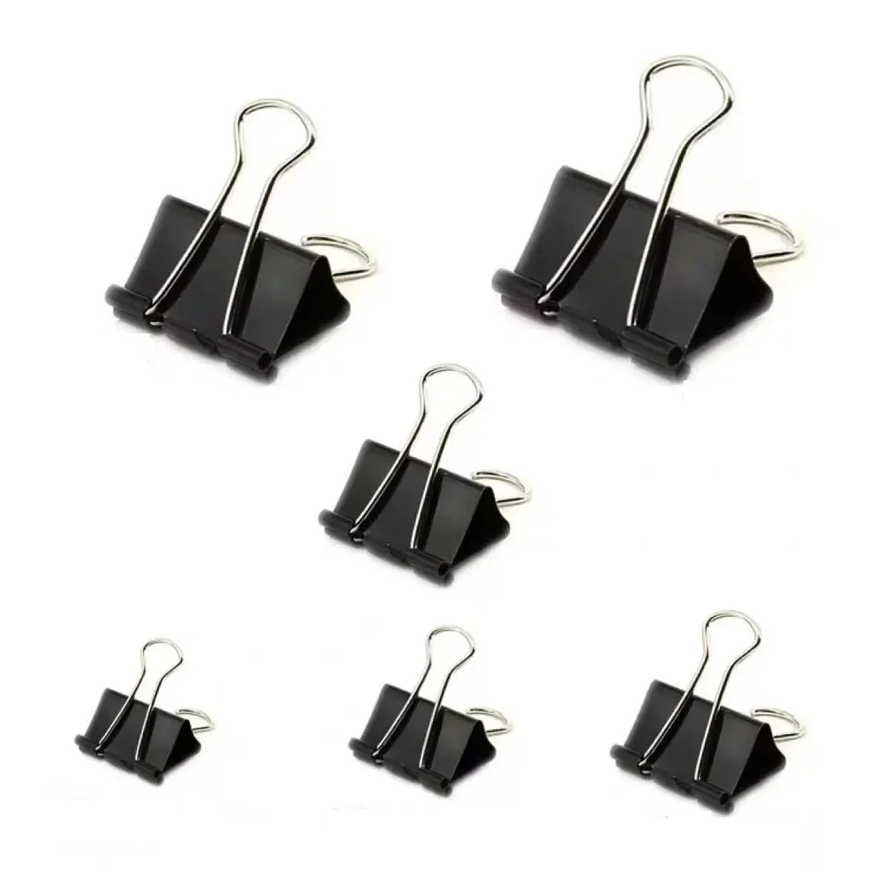 Custom All Sorts Of Color Office Stationery Bulldog Clips 0.75 inch Fold Back Clip Metal Paper binder clips for office