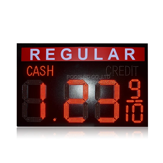 outdoor US Regular Gas Station LED Price Changers sign 7 Segment LED Display Screen Panel for gas station