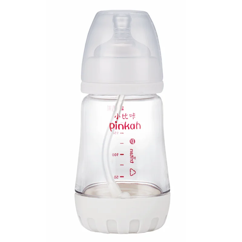 PINKAH BPA free plastic tritan baby milk feeding bottle with handle