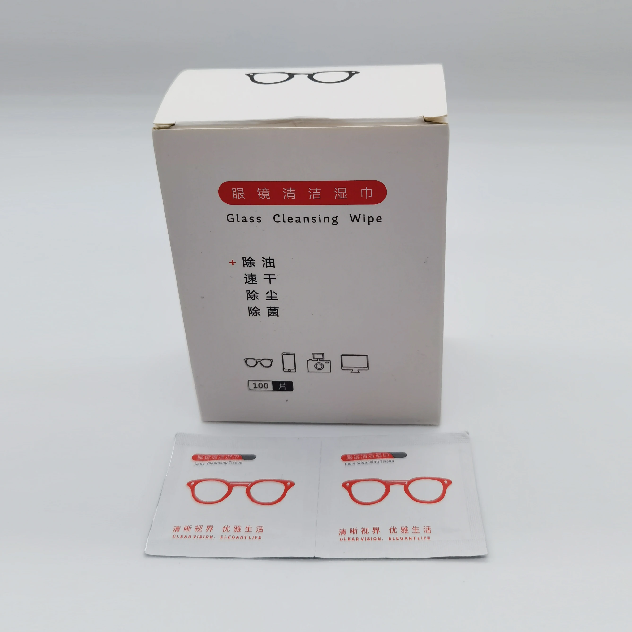 Hot Selling Anti Fog Multipurpose Individual Remove Dirt Eyeglass Lens Cleaning Wipes