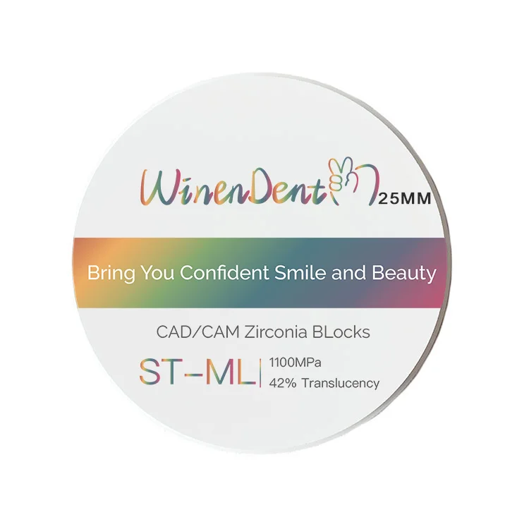 Cad cam dental manufacturer ST-ML utml  98mm 25mm multilayer dentaire zirkonzahn zirconia block
