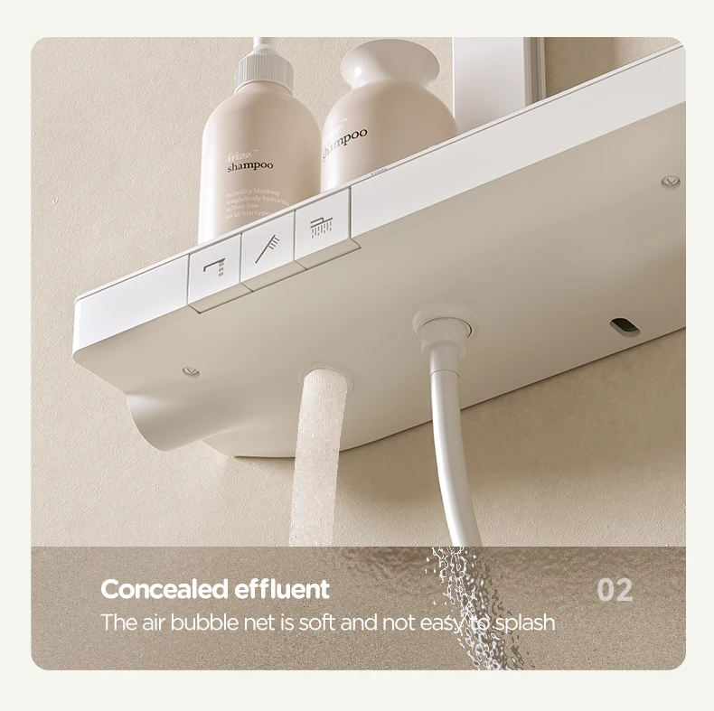 AXENT MINT Thermostatic Shower System, 4 FunctionsLED Digital DisplayPiano KeysWall Mounted Shower SetBathroom Mixer