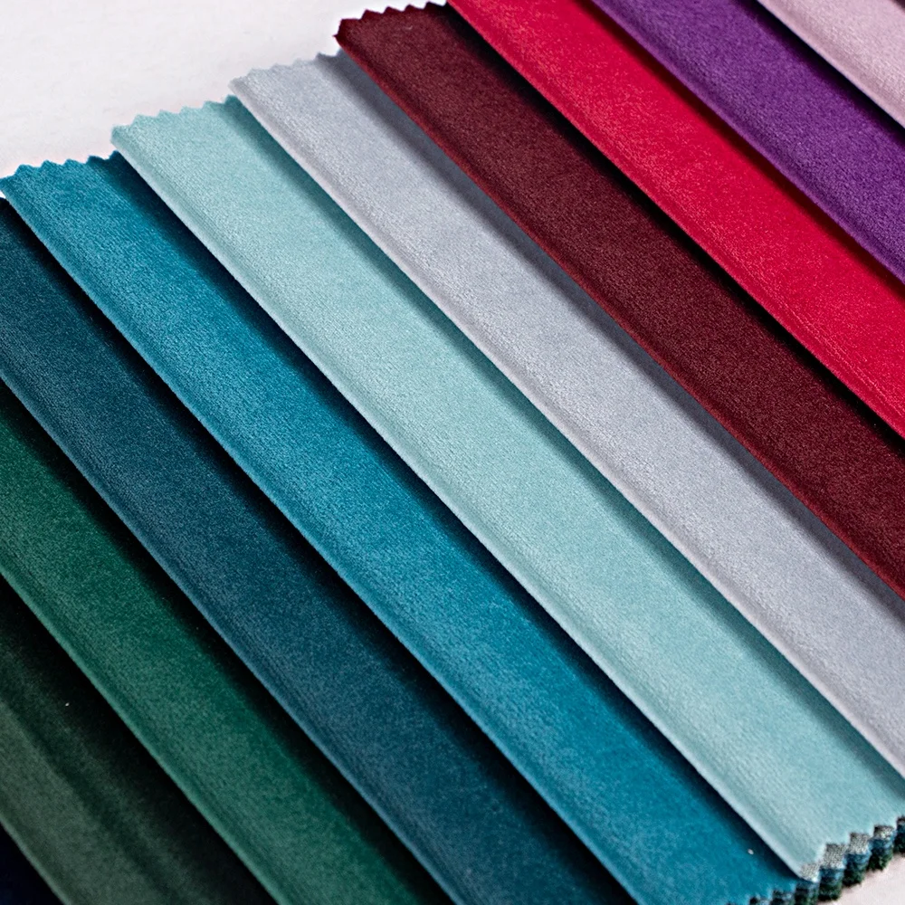 Blackout Velvet Multi-Colors Design Super Soft Holland Velvet 280CM Polyester 3 Pass Baby Knit curtain  Fabric For  Living Room