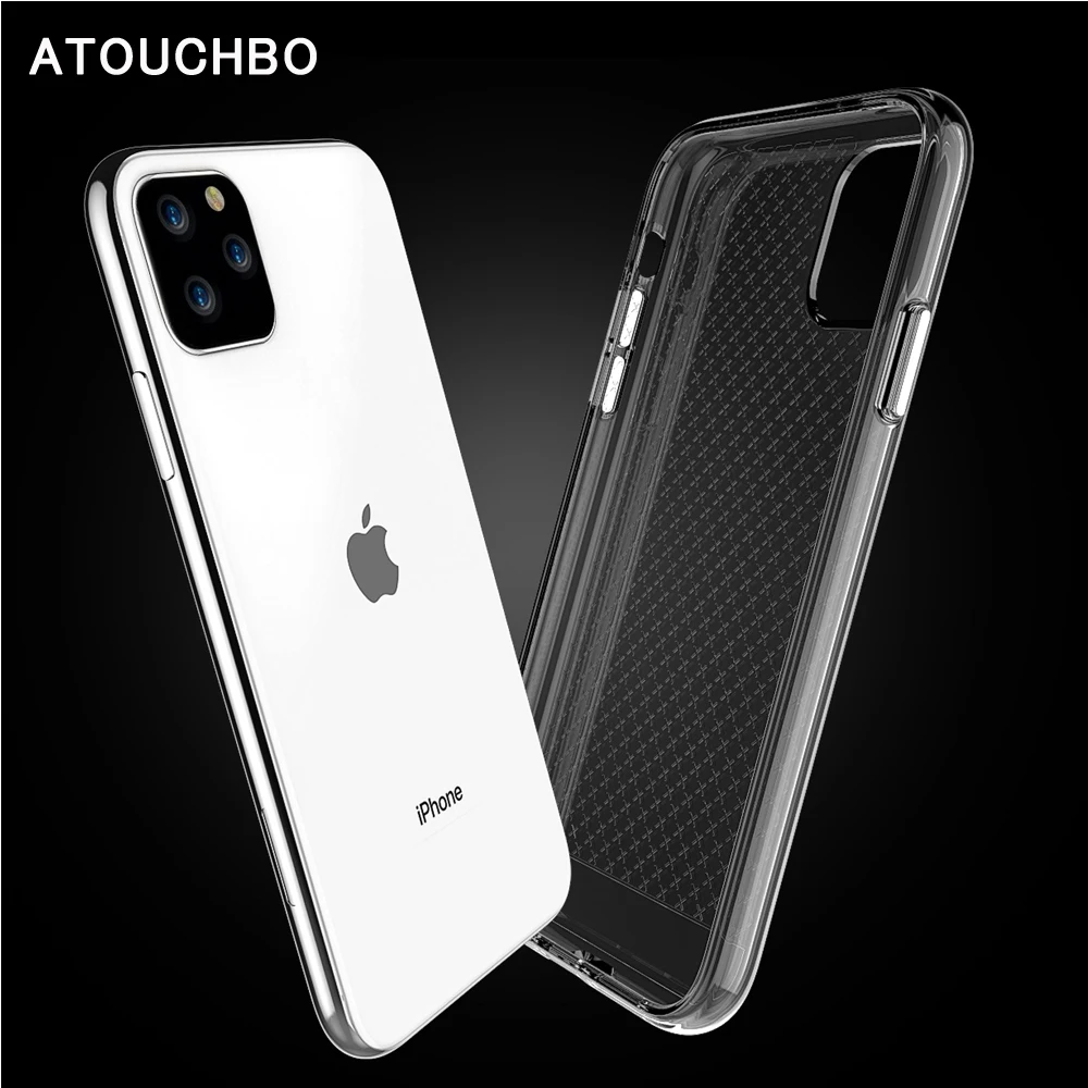 ATOUCHBO для 2019 новых iPhone 11 XI MAX 6,5 'микро Крест текстуры шаблон ясно ТПУ Мягкая Броня противоударный прозрачный чехол