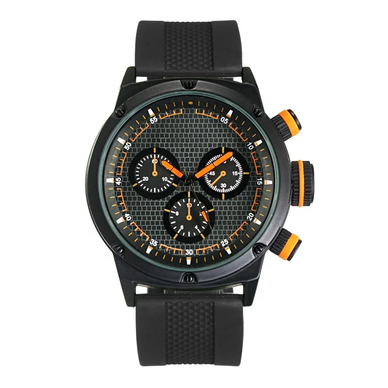 alloy case silicon material strap customized logo sport male watch