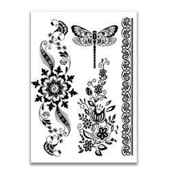 Black Lace Tattoo Sticker Western Wedding Bride Transfer Body Art Waterproof  Temporary Tattoo Sticker Paper Face & Body Tattoos