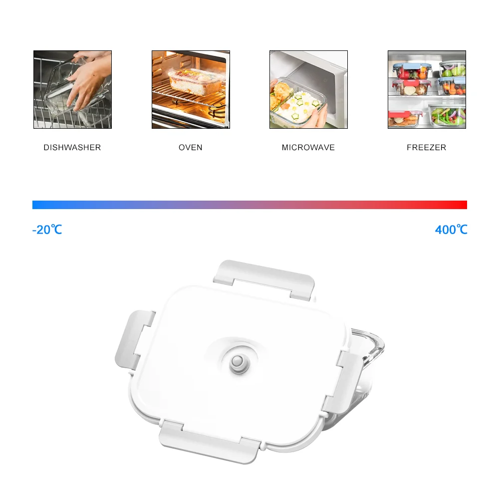 Wholesale 10 Piece Keep Fresh Leakproof Meal Prep Box Borosilicate Glass Food Storage Set Container