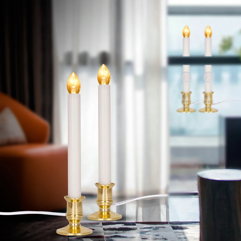 led tungsten lamp flameless electronic taper filament candle light with Intelligent filament chip