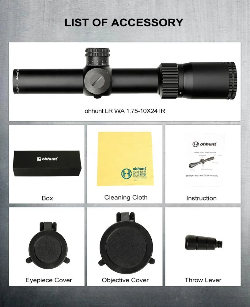  Ohhunt LR WA 1 75-10X24 ИК охотничий оптический прицел стеклянный вытравленный сетчатый преобразователь с замком сброс Тактический противоударный для