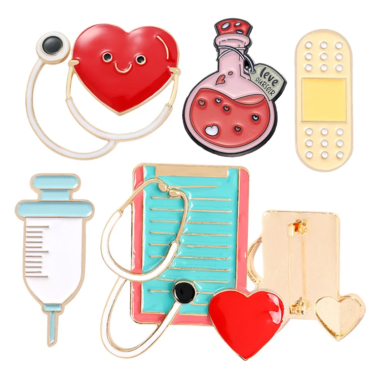 Free Logo Design Metal Hippie Pin Badge Manufacturing Promotion Medical Soft Brooch Enamel Lapel Pin