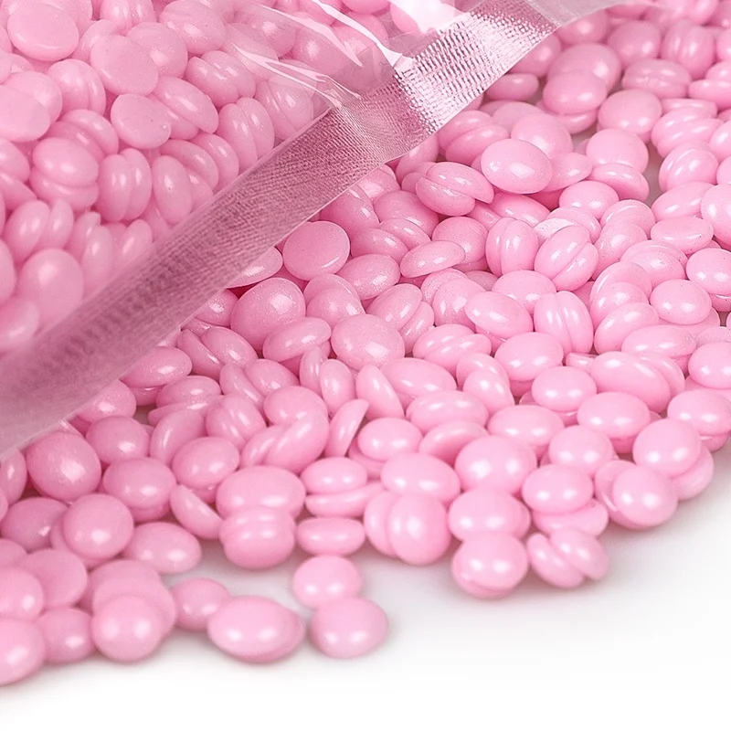 Pink Rose Scented Hard Wax Beans 1KG Rosin-Free Shiny Depilatory Wax Hair Removal Wax Beads 2.2lb