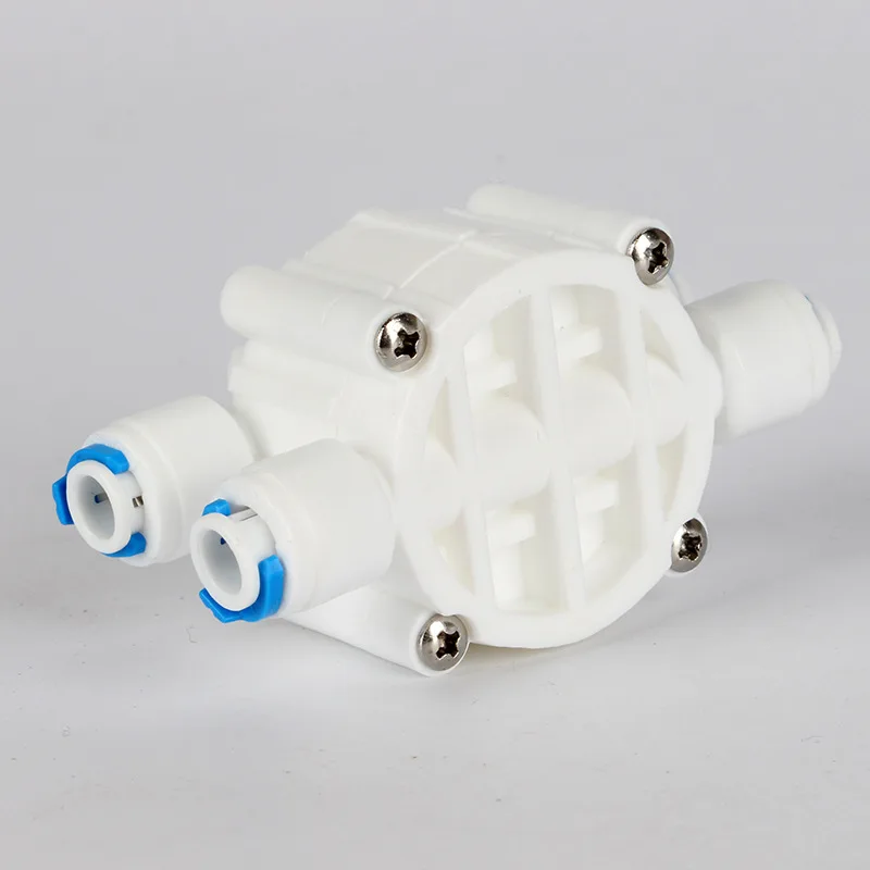 1/4 or 3/8inch 4 way Tube Automatic Shut Off Valve with Quick-Connect Fittings for RO Reverse Osmosis water filter system