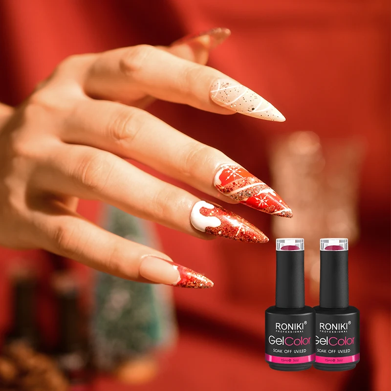 RONIKI semi permanent uv nail gel polish hema free oem private label wholesale very good christmas gel polish