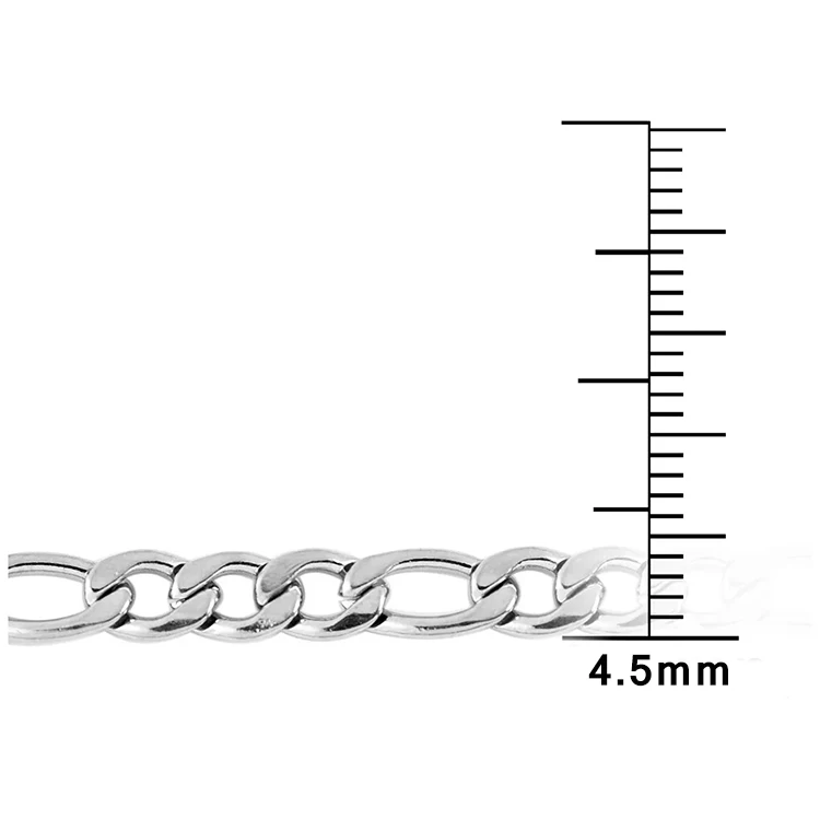 high quality 4.5mm stainless steel figaro chain necklace