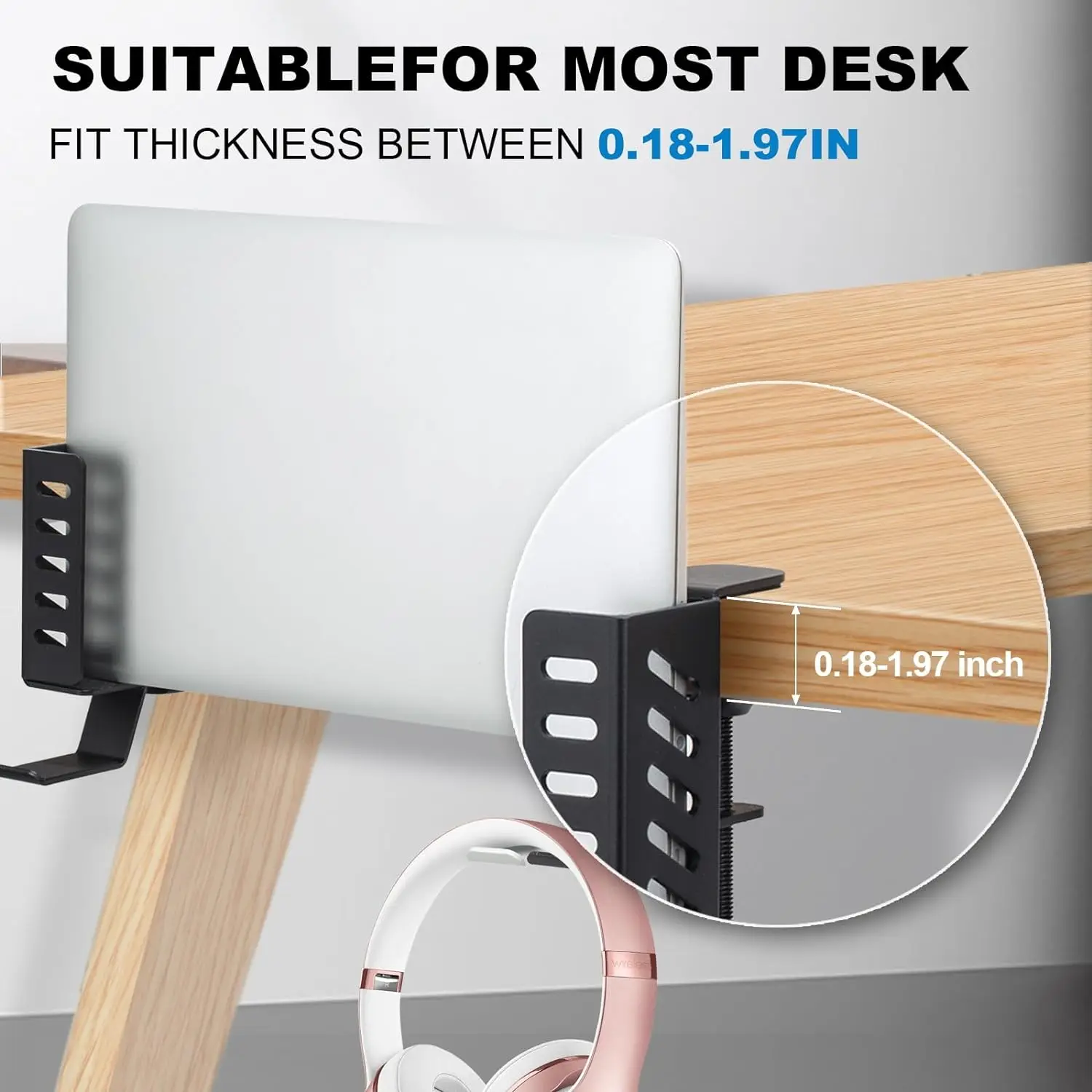 office Desk Side Hanging Laptop Organizer steel space saving Accessory Multifunction Keyboard Holder