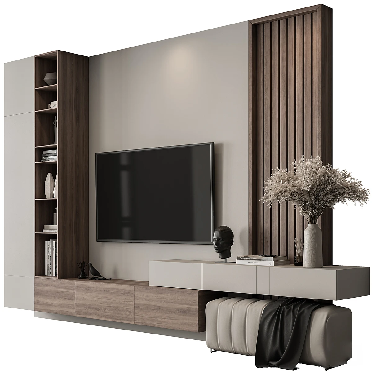 KEJIA Custom Design Living Room Showcase Wooden TV Stand Furniture Modern Modular Display Storage TV Cabinets