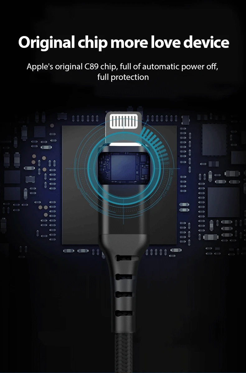  Сертифицированный Mfi оригинальный C89 разъем Lightning зарядный кабель сертифицированный Кабель для