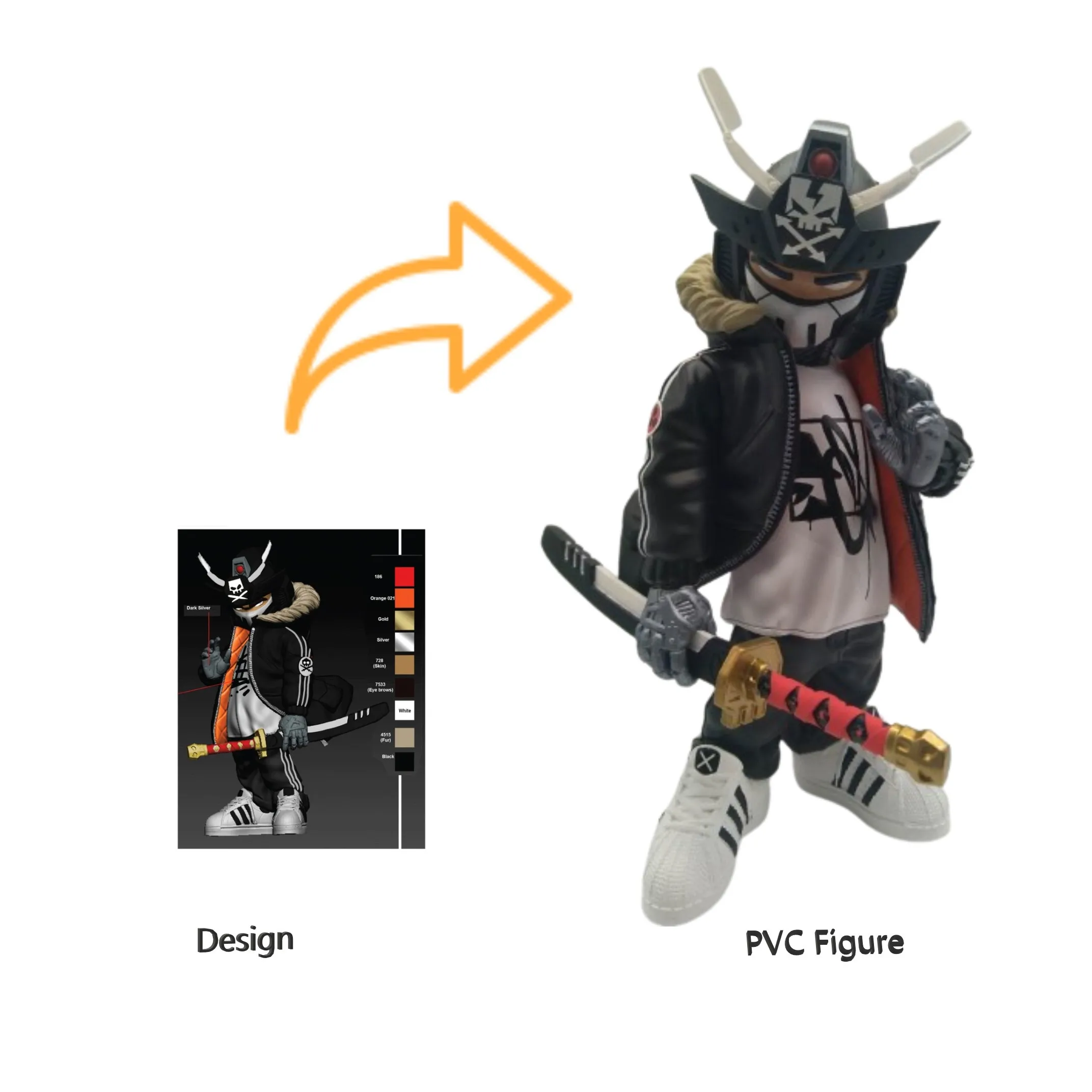 Custom make designer toy plastic pvc collectible vinyl figurine 3d model artist action figure