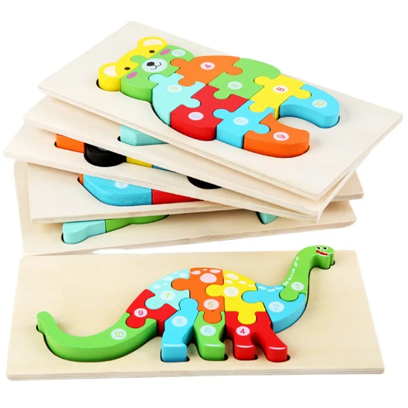 
JTX montessori childrens game kids other custom 3d wooden jigsaw puzzle 