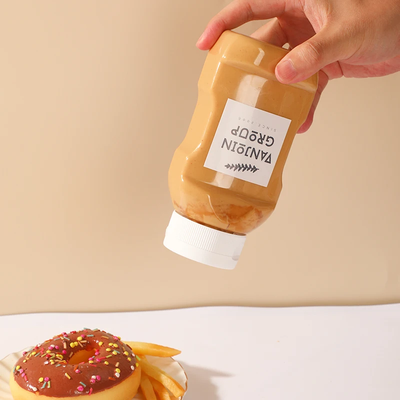360ml High Quality Clear Refillable PET BBQ Chill Ketchup Tomato Empty Bottle Plastic Sauce Squeeze Bottle with Flip Lid