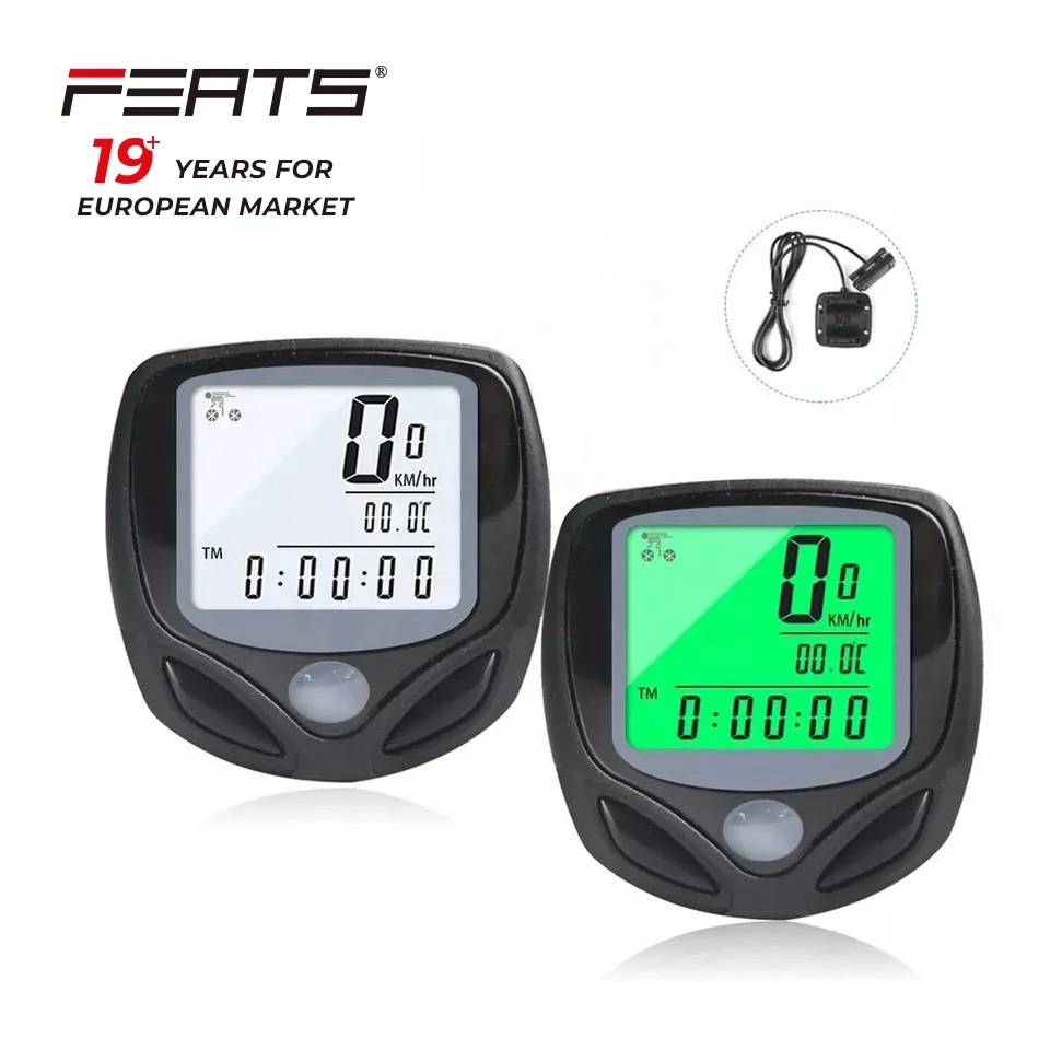 FERTS 15 Functions 1.8' Screen Wired / Wireless Waterproof IPX-44 Cycling Computer Bicycle Metre Stopwatch