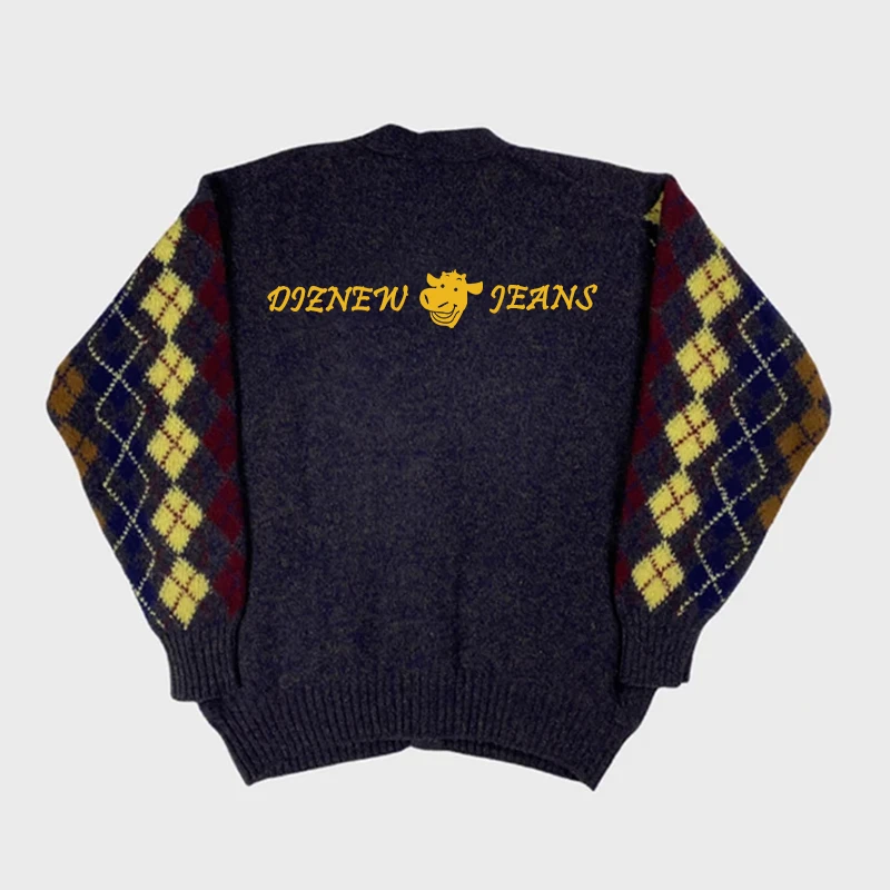 DiZNEW korea knitted luxury school designer cardigan sweater famous brands