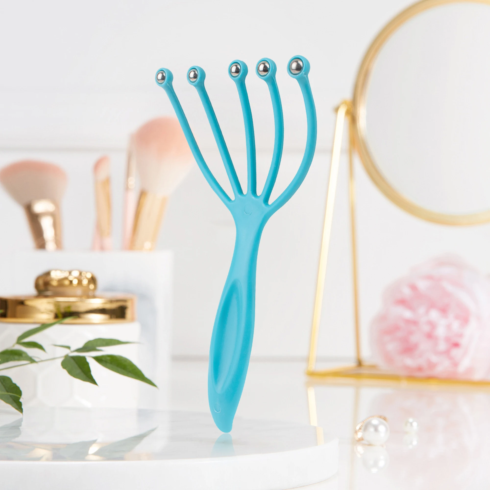 2 Rake For Head Scalp Massager Steel Ball Head Massage Relaxation Five Finger Massager For Head Eliminate Fatigue