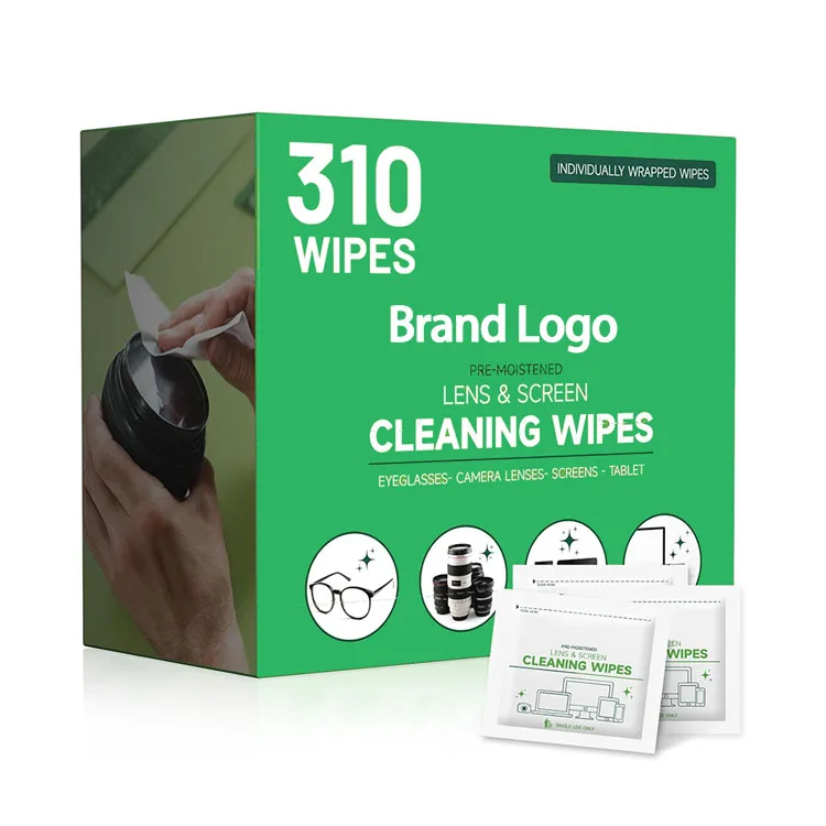 Portable Travel Lens Cleaner Pre-Moistened Individually Packaged Eye Glasses Cleaning Wet Wipes for Camera Lens Phone