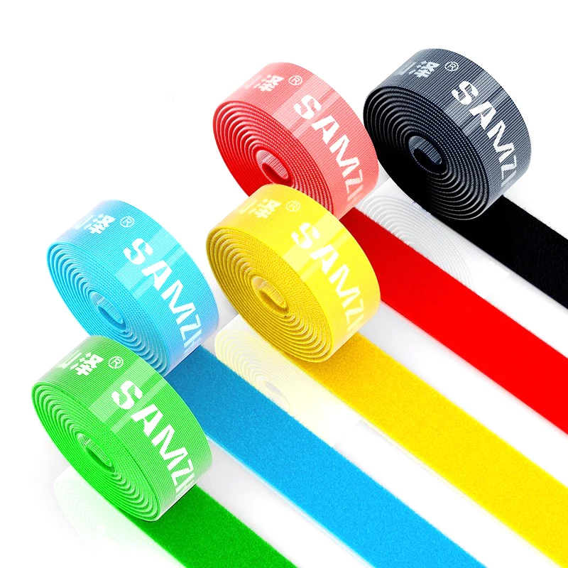 Reusable Hook and Loop Cable Tie Roll Fastening Wraps Self-Gripping Straps Cords Ties Wire Organizer Tidy Roll Tape
