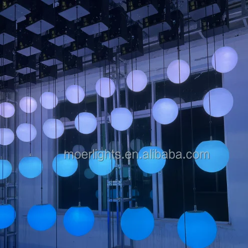 Factory offer disco dmx 512 lighting system of kinetic flying winch crystal led lifting ball for car show hotel project