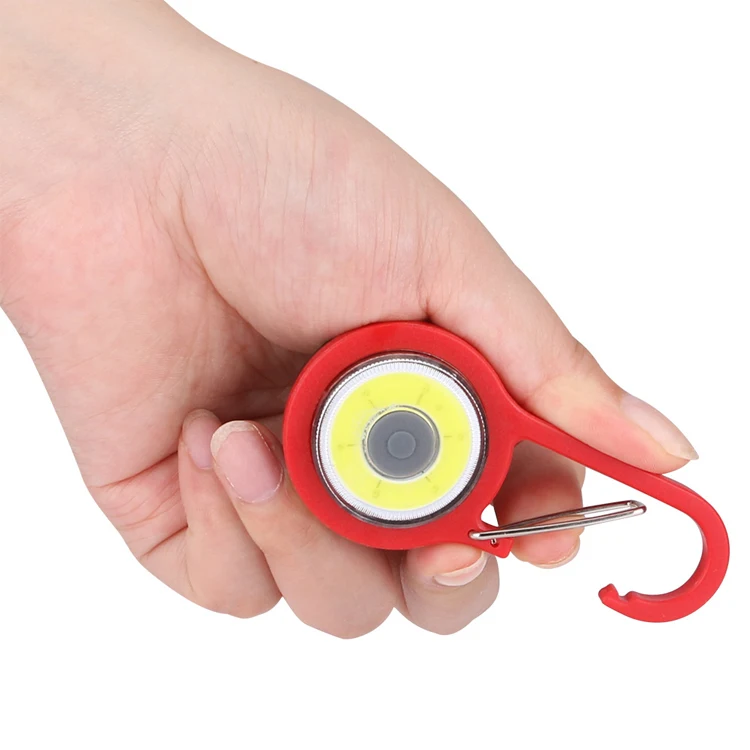Portable Wholesale Plastic Carabiner Torch Light Pocket Mini Hook COB LED Keychain Flashlight