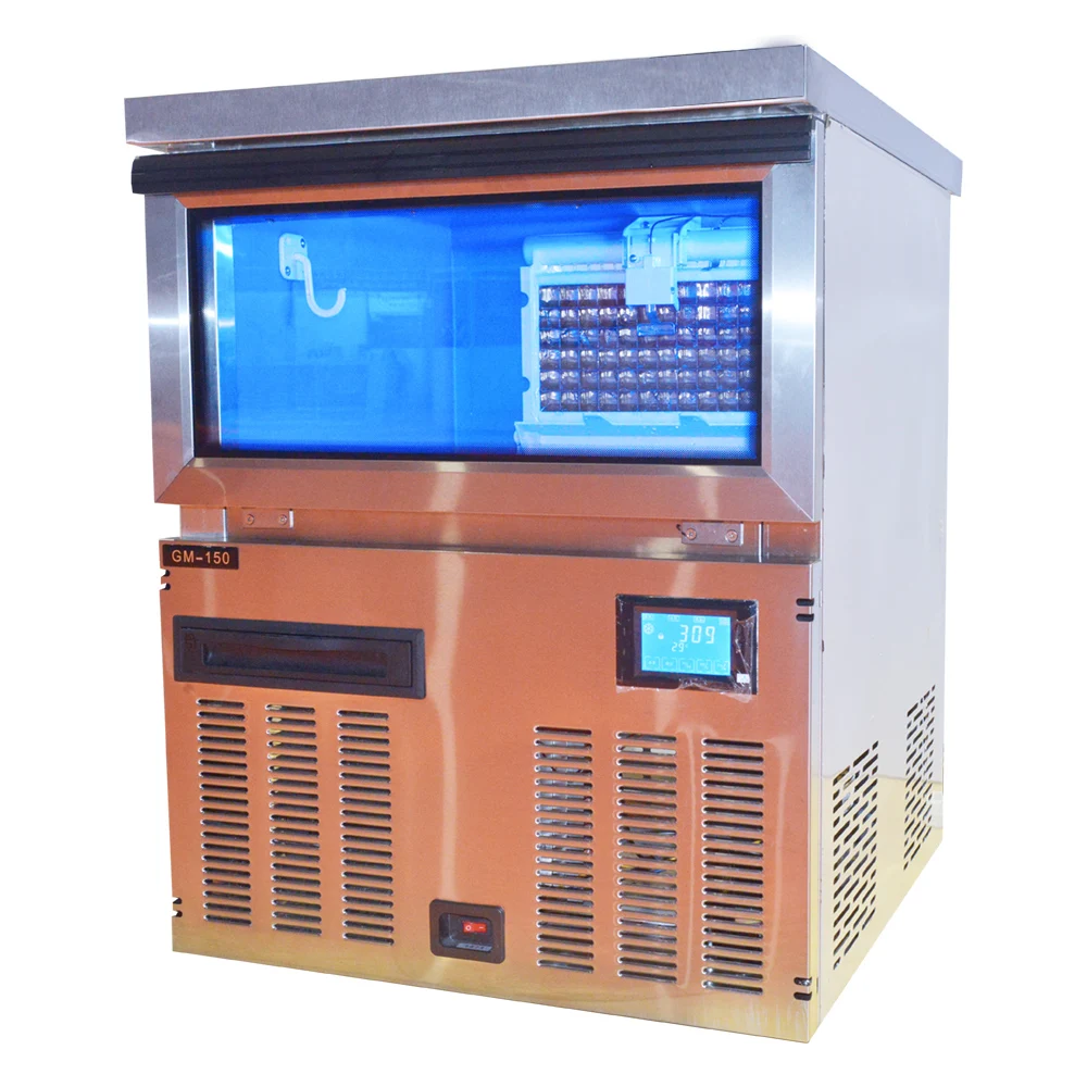 
 Льдогенератор из нержавеющей стали, коммерческая машина для производства кубиков, портативный льдогенератор  