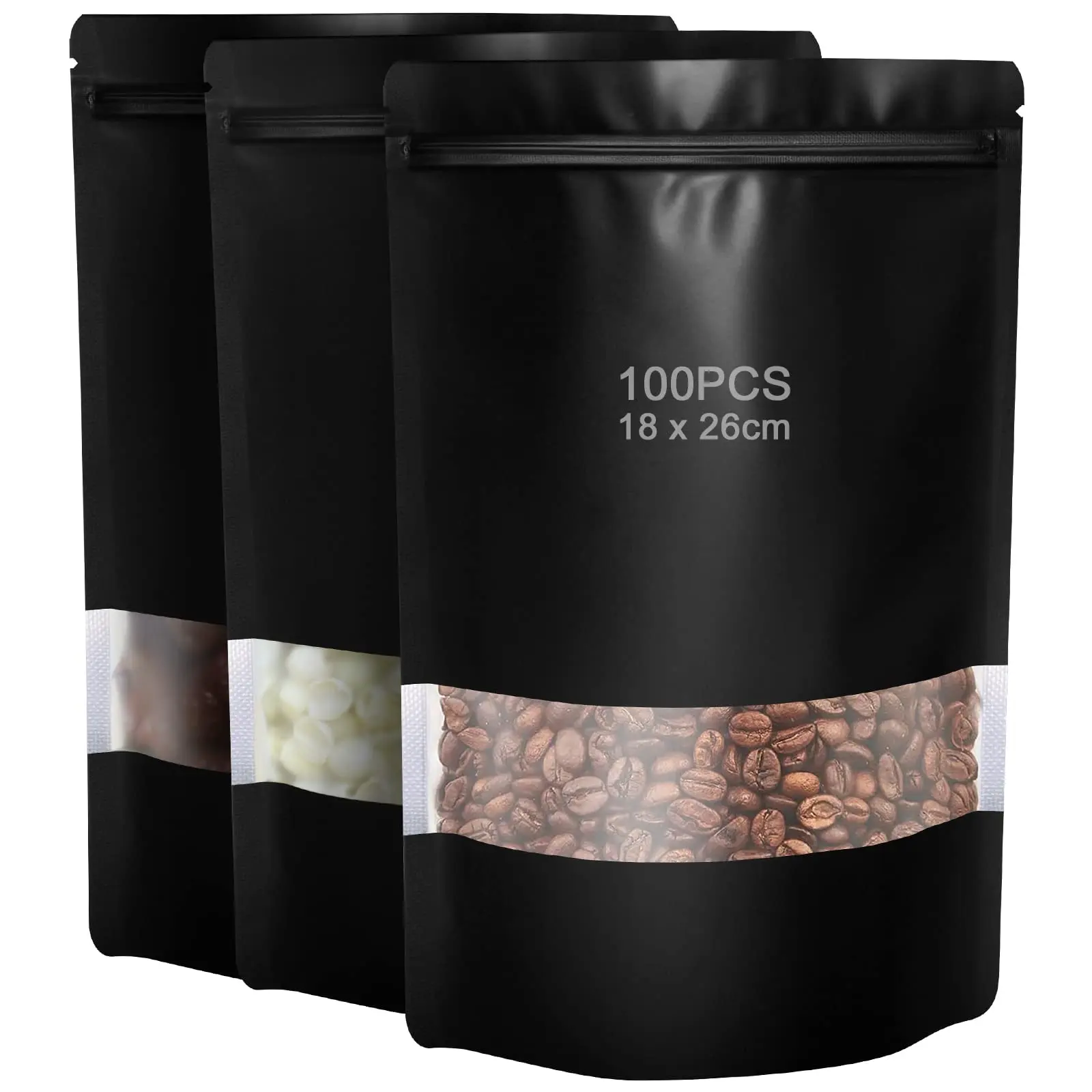 Promotion Mylar Zip Lock Food Packaging Display Laminated Stand up Pouch Bag with Clear Window