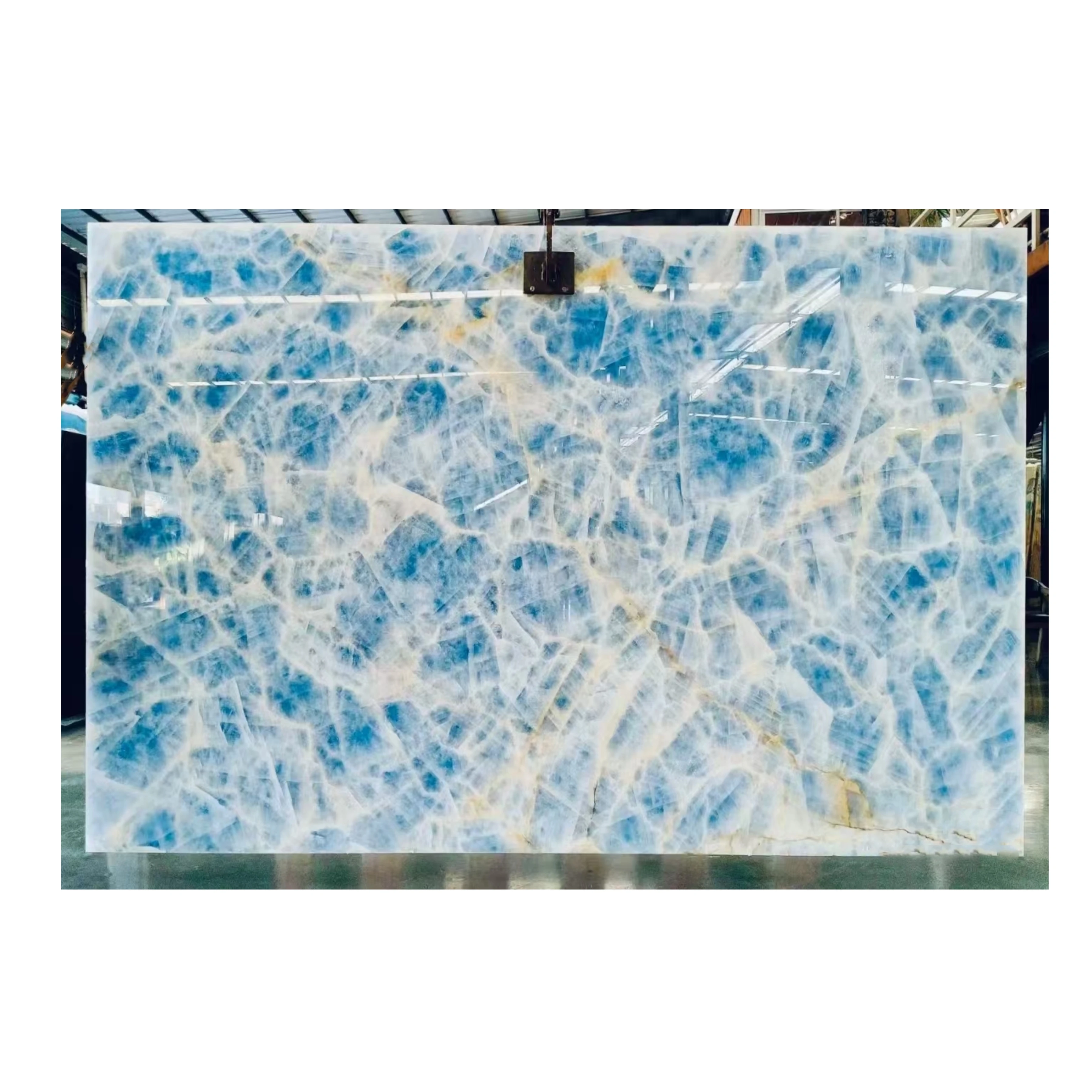 Architectural Interior Design Blue Agate Wall Panel Large Nature Stone Onyx Slab