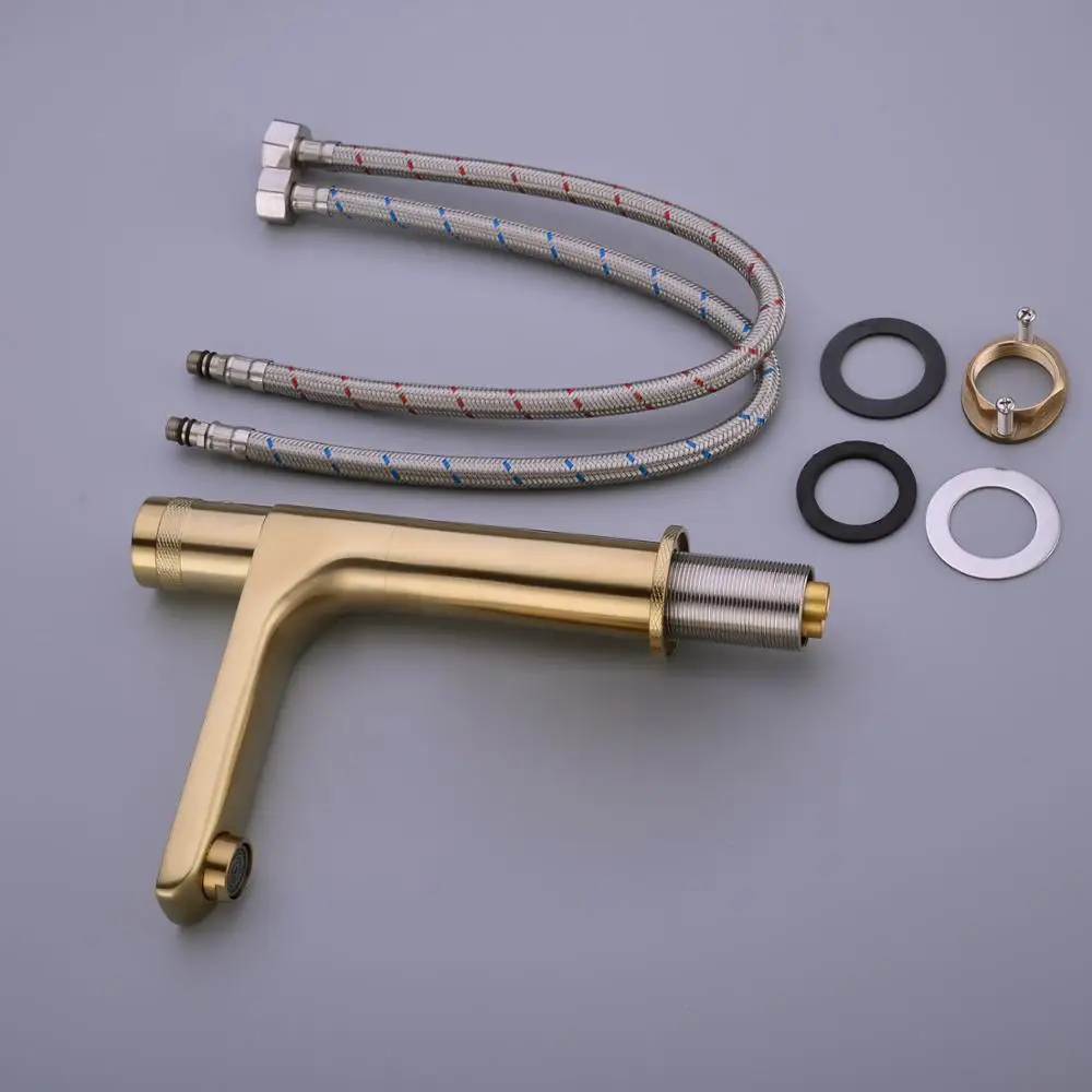 Solid Brass Bathroom Basin Faucet Mixer Tap Faucets for Bathroom,Brushed Gold,Matte Black