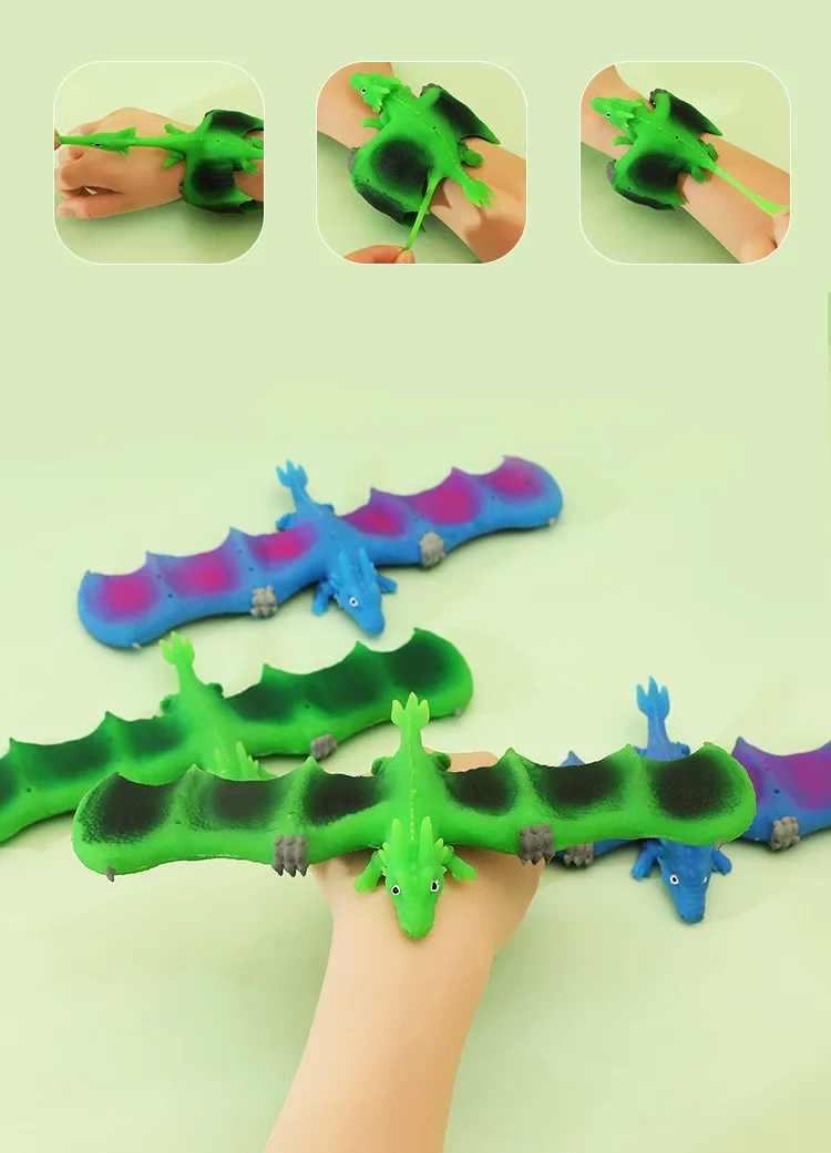 Syh1004 Wholesale TPR dinosaur Bracelets funny squeeze toy Dinosaur Shape wristband fidget Toys
