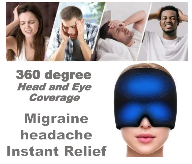 Headache Gel Ice Wrap, Migraine Ice Pack, Headache and Migraine Relief Gel Ice Hat