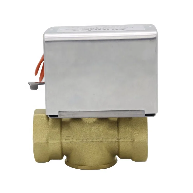 Bundor 1/2 inch brass PN16 DN15-25 two way automatic flow control ball valves FCU Motorized Controller Valve