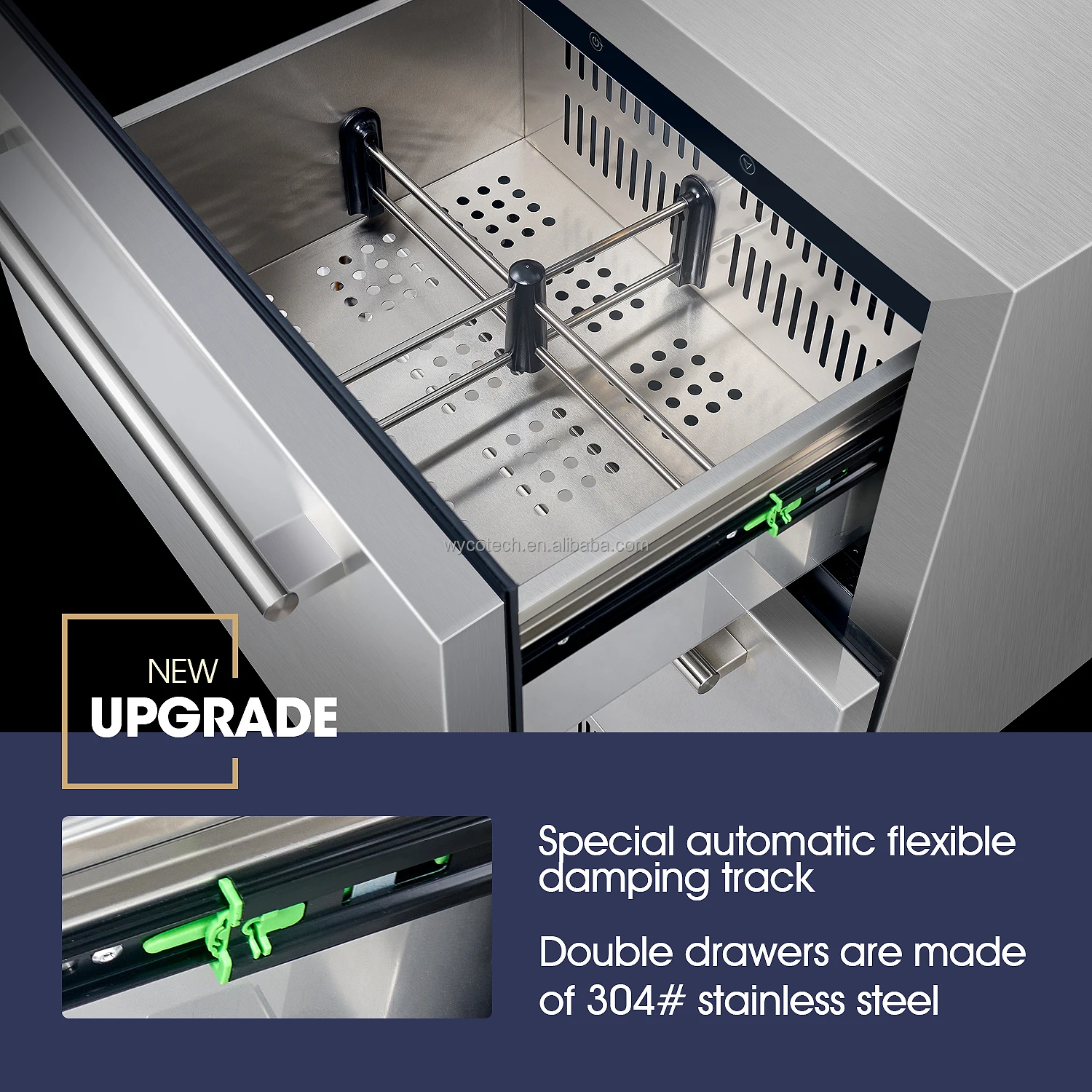 24 Inch 154 cans Stainless Steel 304 Outdoor Drawer Refrigerator Built in Outdoor Beverage Cooler Indoor Drawer Beverage Fridge