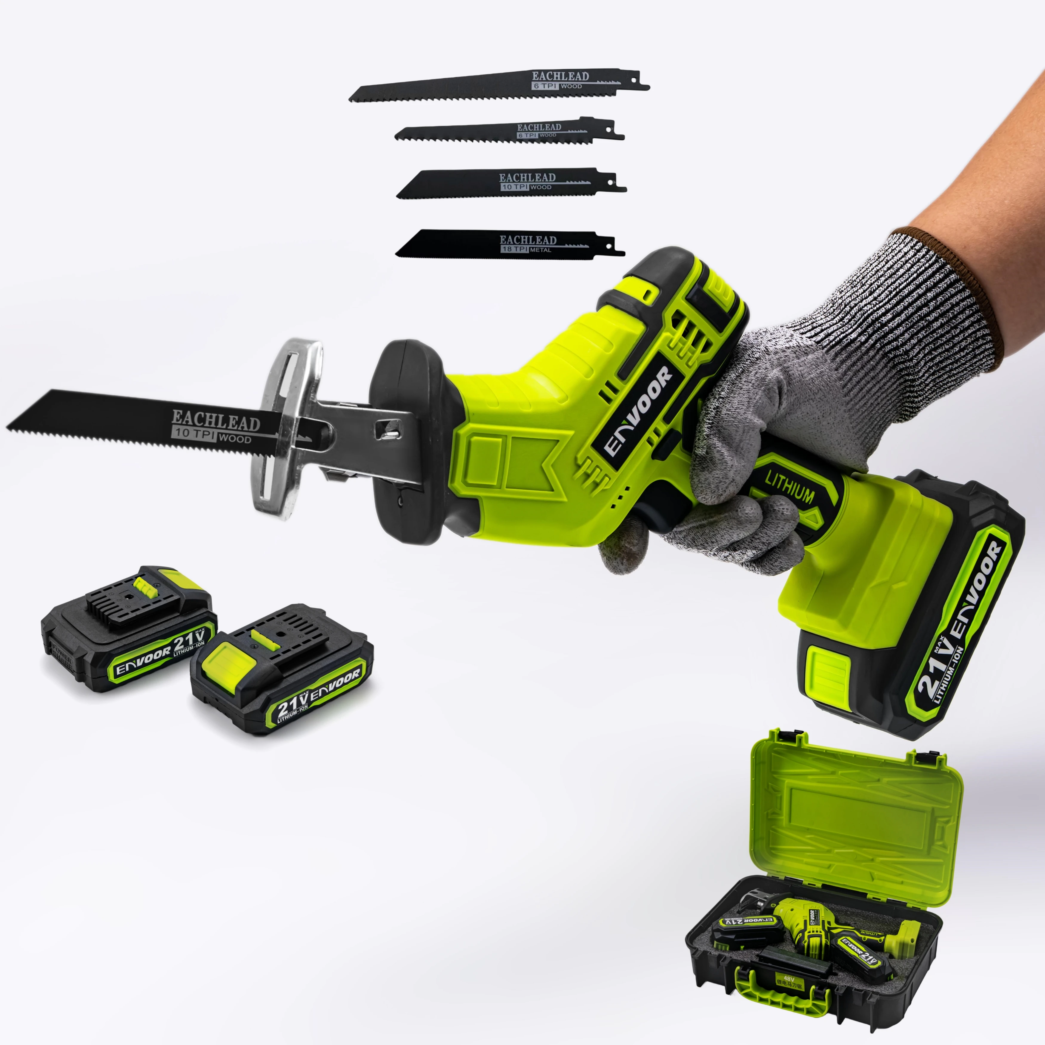 High Power Lithium Cordless Saber Saw Electric Reciprocating Saw Wood Metal PVC Tube Cutting Blades Handheld Mini Electr