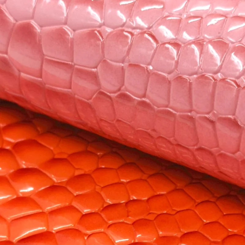High glossy embossed stone PVC leather crocodile faux leather for women handbags  crossbody bag