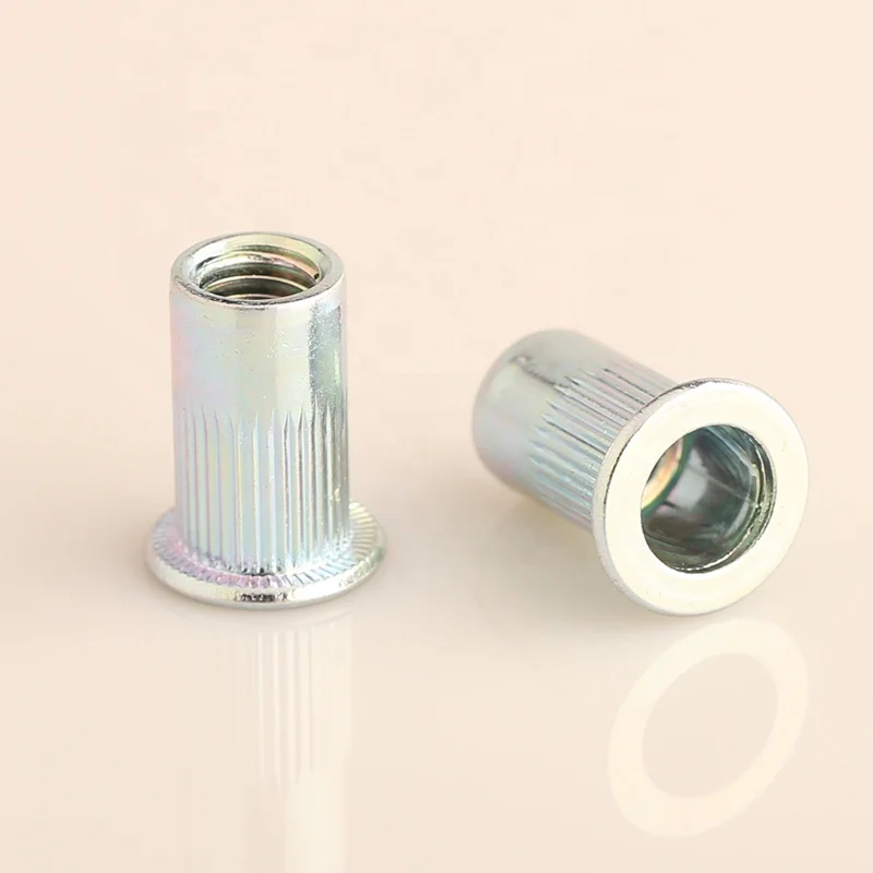 Carbon Steel Zinc Plated Flat Head Threaded Blind Rivet Nuts Pull Rivet Nuts