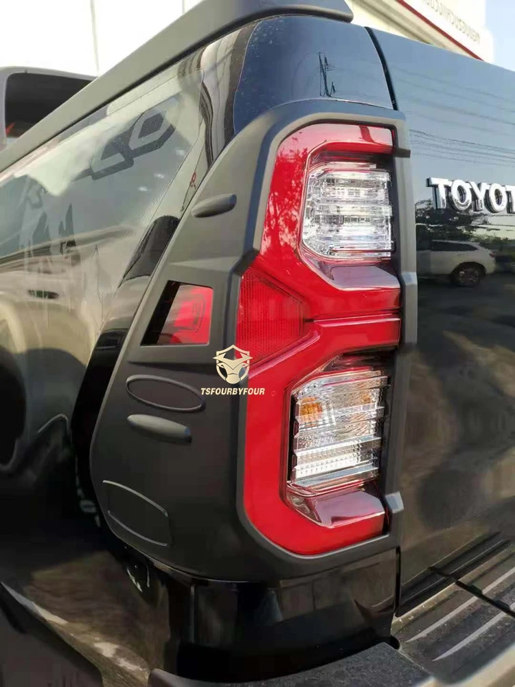 ABS Plastic Exterior Rear Tail Light Cover For Hilux Revo 2021 2022 Taillight Trim Covers Accessories