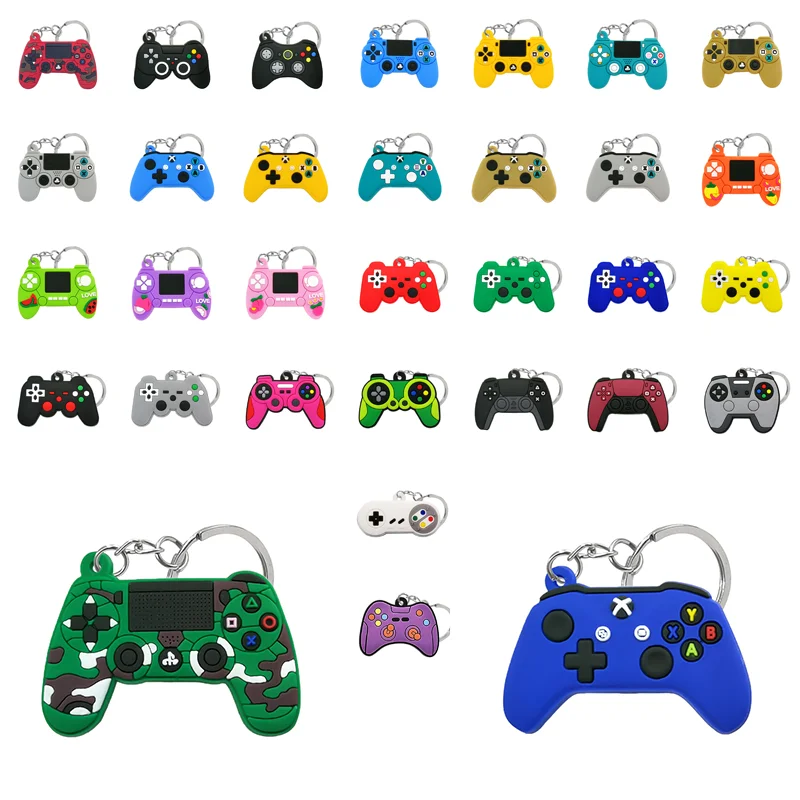 keychain  GamePad 11 cartoon figure keyrings magic  key chains cute key holder fit kids children bag trinket custom wholesale