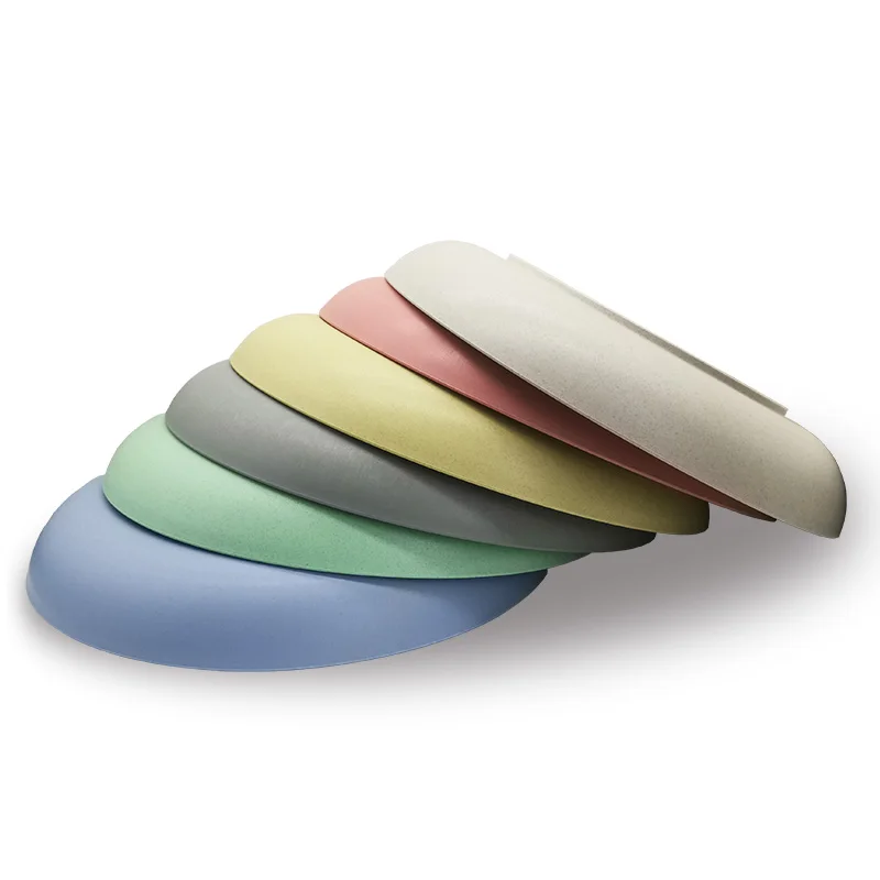 Wheat straw BPA free plastic food dish plate microwave safe salad cake dishes unbreakable dinner plates plates dinner