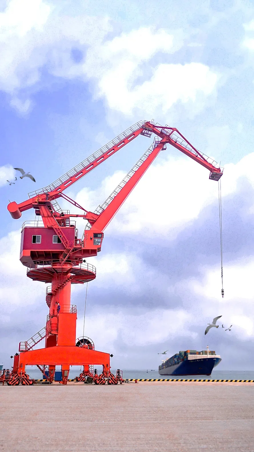 Mobile Harbour  Portable Jib Crane Floating Dock Gantry CraneSingle Girder Bridge Portal crane