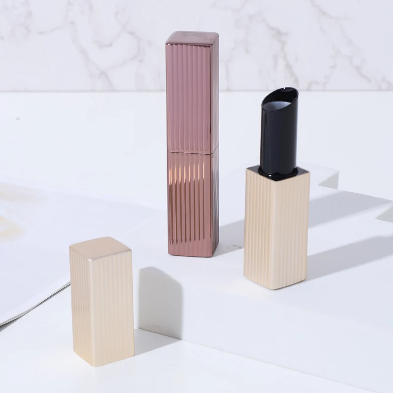 Brown Square Magnet Metal Magnetic Aluminum Plastic Lipstick Container Tube